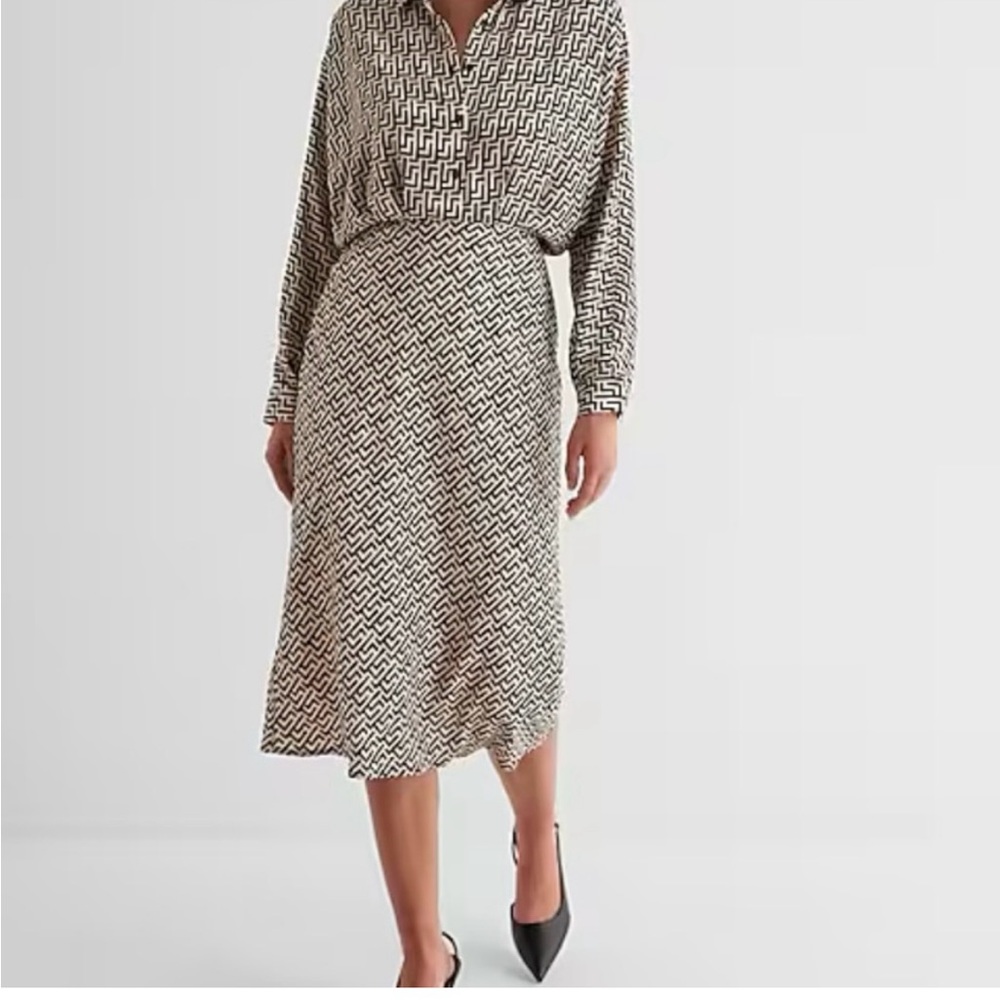 Express Black and White Portofino Dress for Work